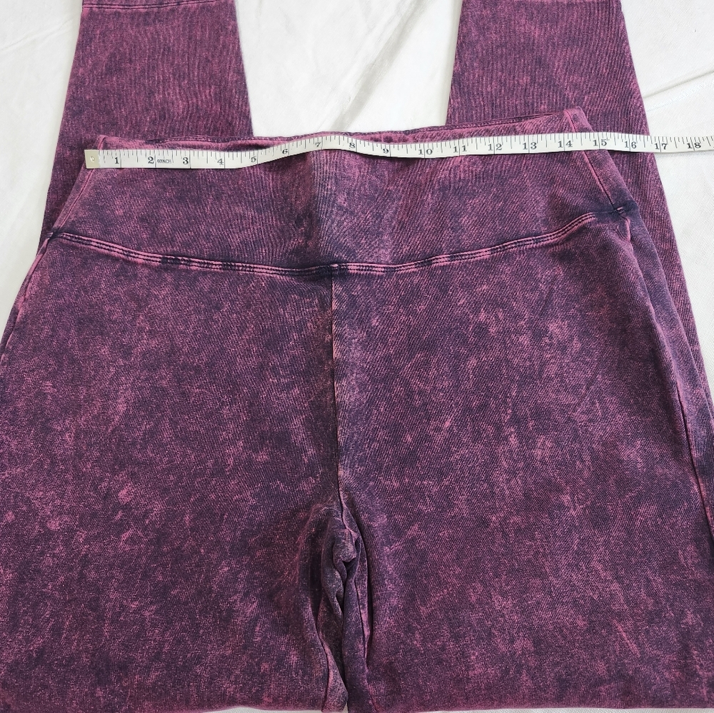 Zenana Material washed wide waistband Moto Leggings - Picture 6 of 11